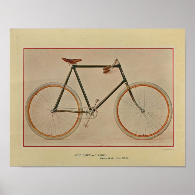 Impresión de arte en bicicleta de 1896 (Frente)