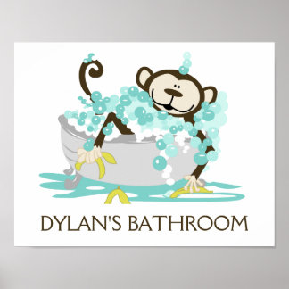 Impresión de arte en el baño de monos - Personaliz