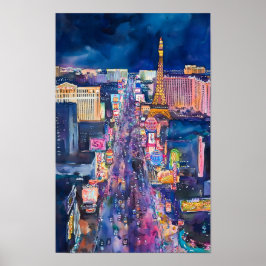 Impresión de arte en el horizonte de Las Vegas