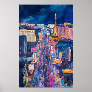 Impresión de arte en el horizonte de Las Vegas
