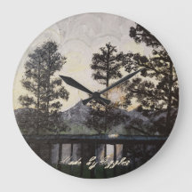 Impresión de arte en el reloj de pared de "A Light