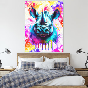 Impresión de arte en la pared del rinoceronte - Vi