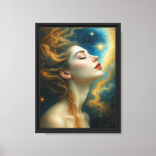 Impresión de arte en lienzo de galaxia de mujer ce