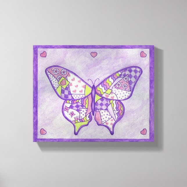 Impresión de arte en lienzo de mariposa (Anverso)