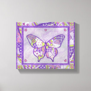 Impresión de arte en lienzo de mariposa púrpura