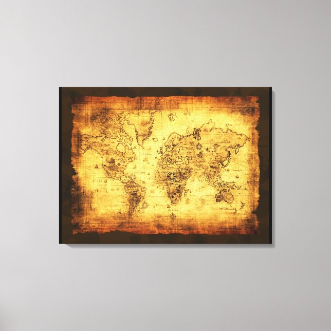 Impresión de arte en mapas del mundo antiguo (Anverso)