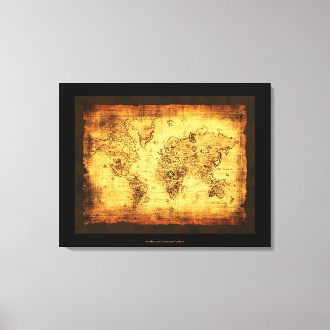 Impresión de arte en mapas del mundo antiguo (Anverso)