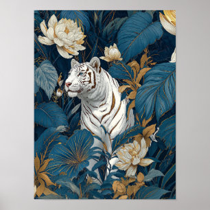 Impresión de arte en pared de tiburones blancos   