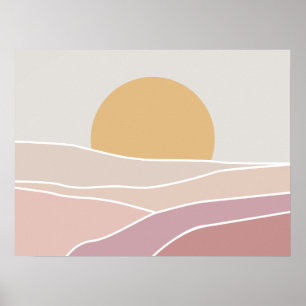 Impresión de arte en pared Minimalista rosa y malv