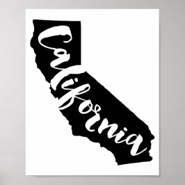 Impresión de arte estatal de California con fuente