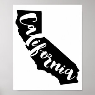 Impresión de arte estatal de California con fuente
