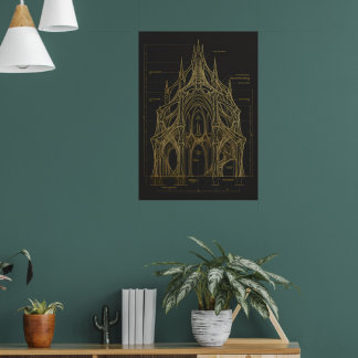 Impresión de arte fino de plano del exterior de ca