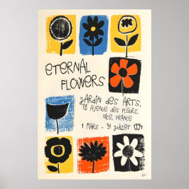 Impresión de arte floral abstracto Póster botánico