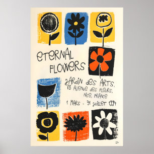 Impresión de arte floral abstracto Póster botánico