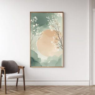 Impresión de arte floral de acuarela japonesa   Pó