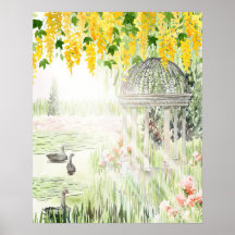 Impresión de arte floral estilo monet Gazebo