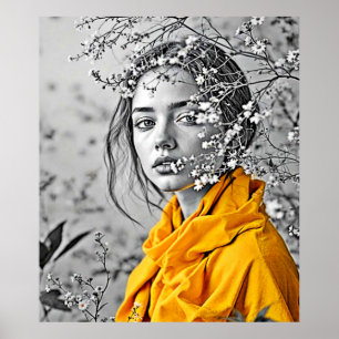 Impresión de arte floral femenino