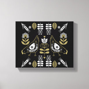Impresión de arte folclórico de Hen Farm
