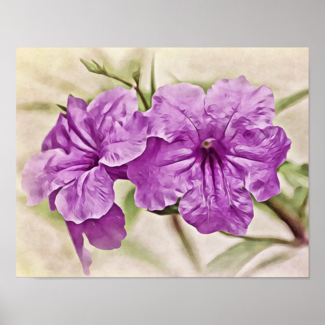 Impresión de arte fotográfico con flores moradas (Frente)