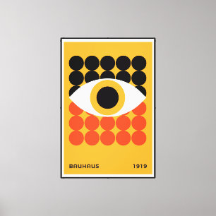 Impresión de Arte Geométrico Bauhaus Eye Naranja 1
