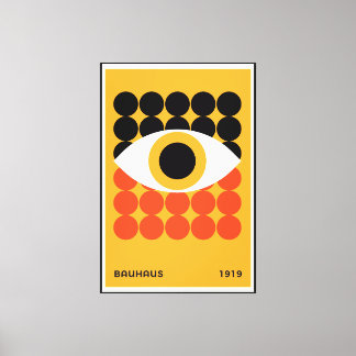 Impresión de Arte Geométrico Bauhaus Eye Naranja 1