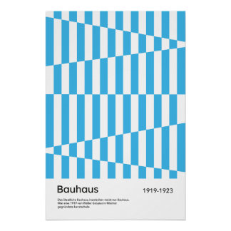 Impresión de Arte Geométrico Bauhaus Franja Azul 1
