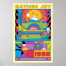 Impresión de arte geométrico retro años 90 Montaña
