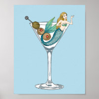 Impresión de arte Mermaid Dirty Martini