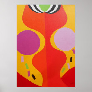 Impresión de arte minimalista naranja y amarillo