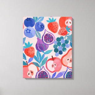 Impresión de arte moderno con patrón de frutas mix