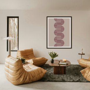 Impresión de arte moderno de líneas onduladas Lomb
