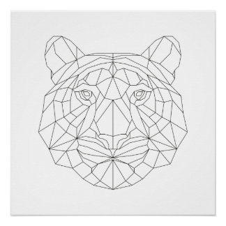 Impresión de arte moderno geométrica en blanco y n