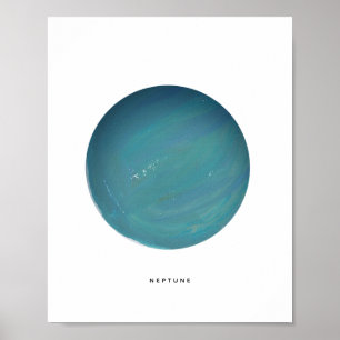 Impresión de arte Neptuno con planetas pintados