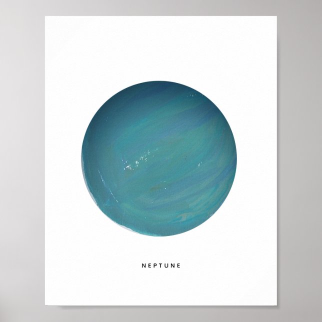 Impresión de arte Neptuno con planetas pintados (Frente)
