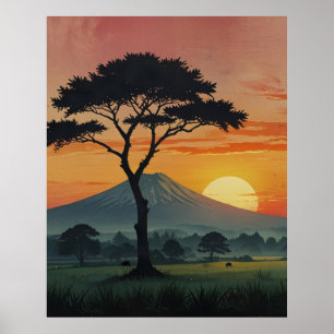 Impresión de arte paisajístico Serene Mount Fuji