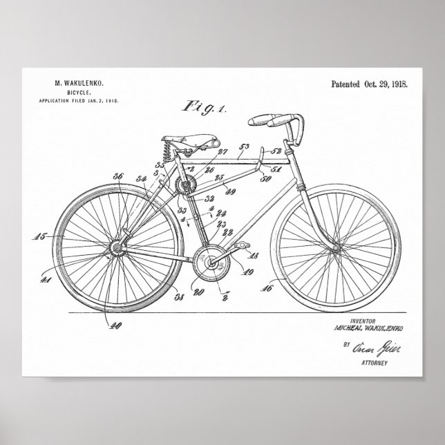 Impresión de arte para diseño de bicicletas sin ca (Frente)