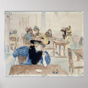 Impresión de arte parisino francés vintage de 1890