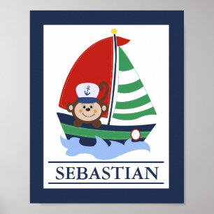 Impresión de Arte Personalizado de Barco de Vela y