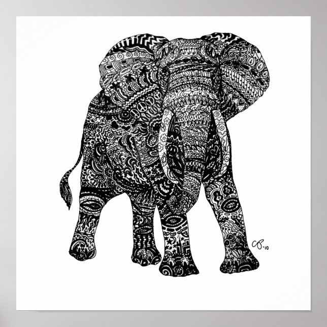Impresión de arte Personalizado elefante (Frente)