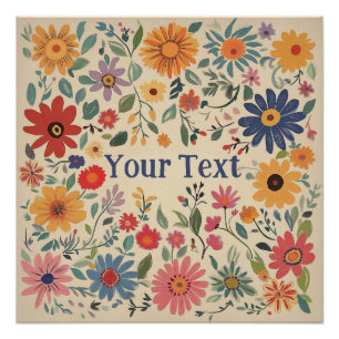Impresión de arte Personalizado floral bohemio
