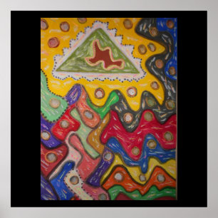 Impresión de arte pintado a mano tipo aborigen