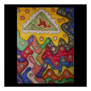Impresión de arte pintado a mano tipo aborigen