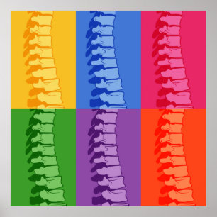 Impresión de arte pop de espina dorsal quiroprácti