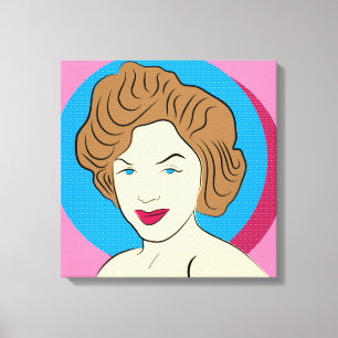IMPRESIÓN DE ARTE POP RETRO MUJER STRETCHED CANVAS