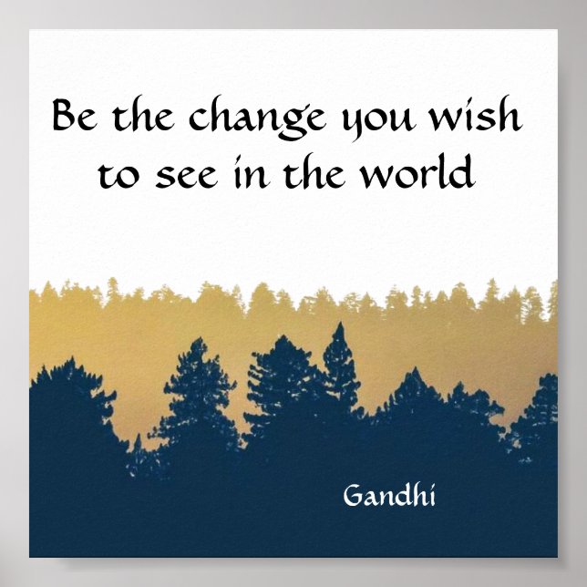 Impresión de arte Poster de citas de Gandhi inspir (Frente)