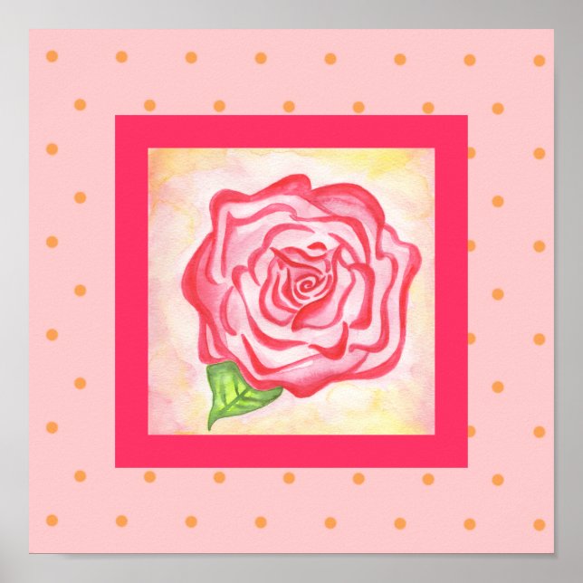 Impresión de arte Poster rosa rosa (Frente)