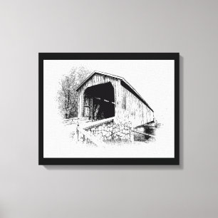 Impresión de arte puente cubierto