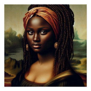 Impresión de arte reimaginada de la Mona Negra Lis