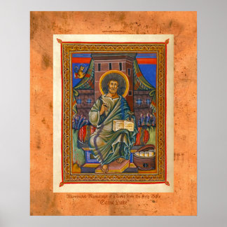 Impresión de arte religioso medieval ilustrado de 