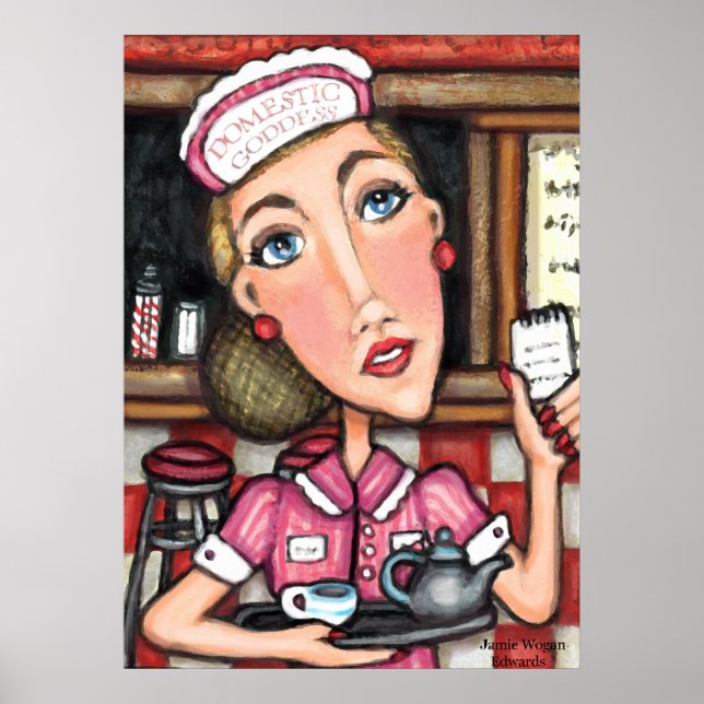 Impresión de arte Retro Diner Diva (Frente)